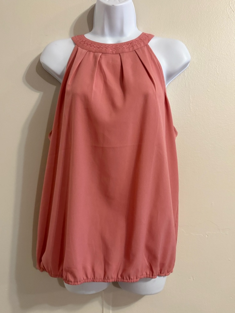 LOFT Dusty Rose Sleeveless Halter Blouson Top